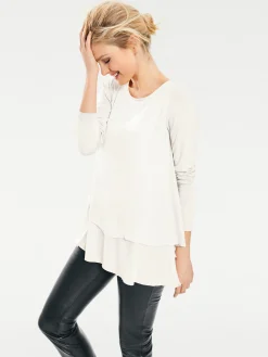 Shirts|heine Langarmshirt in 2-in-1-Optik ecru