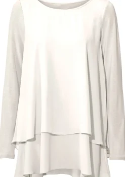 Shirts|heine Langarmshirt in 2-in-1-Optik ecru