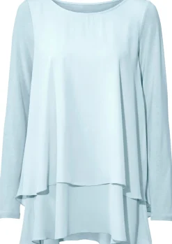 Shirts|heine Langarmshirt in 2-in-1-Optik hellblau