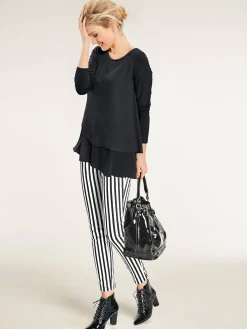 Shirts|heine Langarmshirt in 2-in-1-Optik schwarz