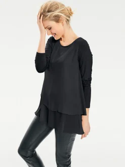 Shirts|heine Langarmshirt in 2-in-1-Optik schwarz