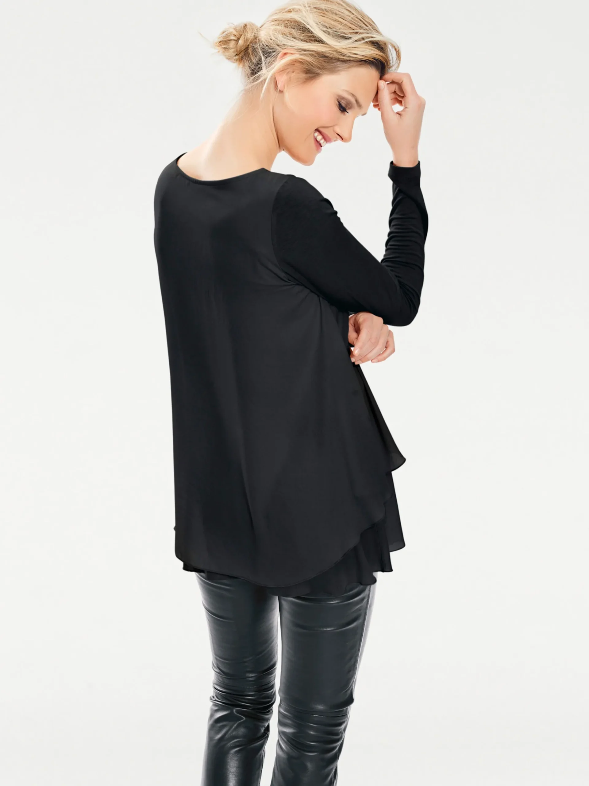 Shirts|heine Langarmshirt in 2-in-1-Optik schwarz