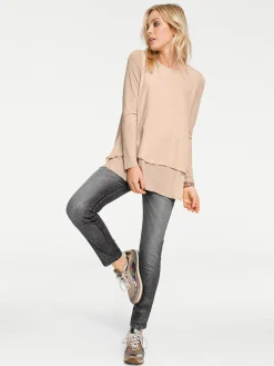 Shirts|heine Langarmshirt in 2-in-1-Optik puder