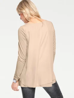 Shirts|heine Langarmshirt in 2-in-1-Optik puder