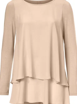 Shirts|heine Langarmshirt in 2-in-1-Optik puder