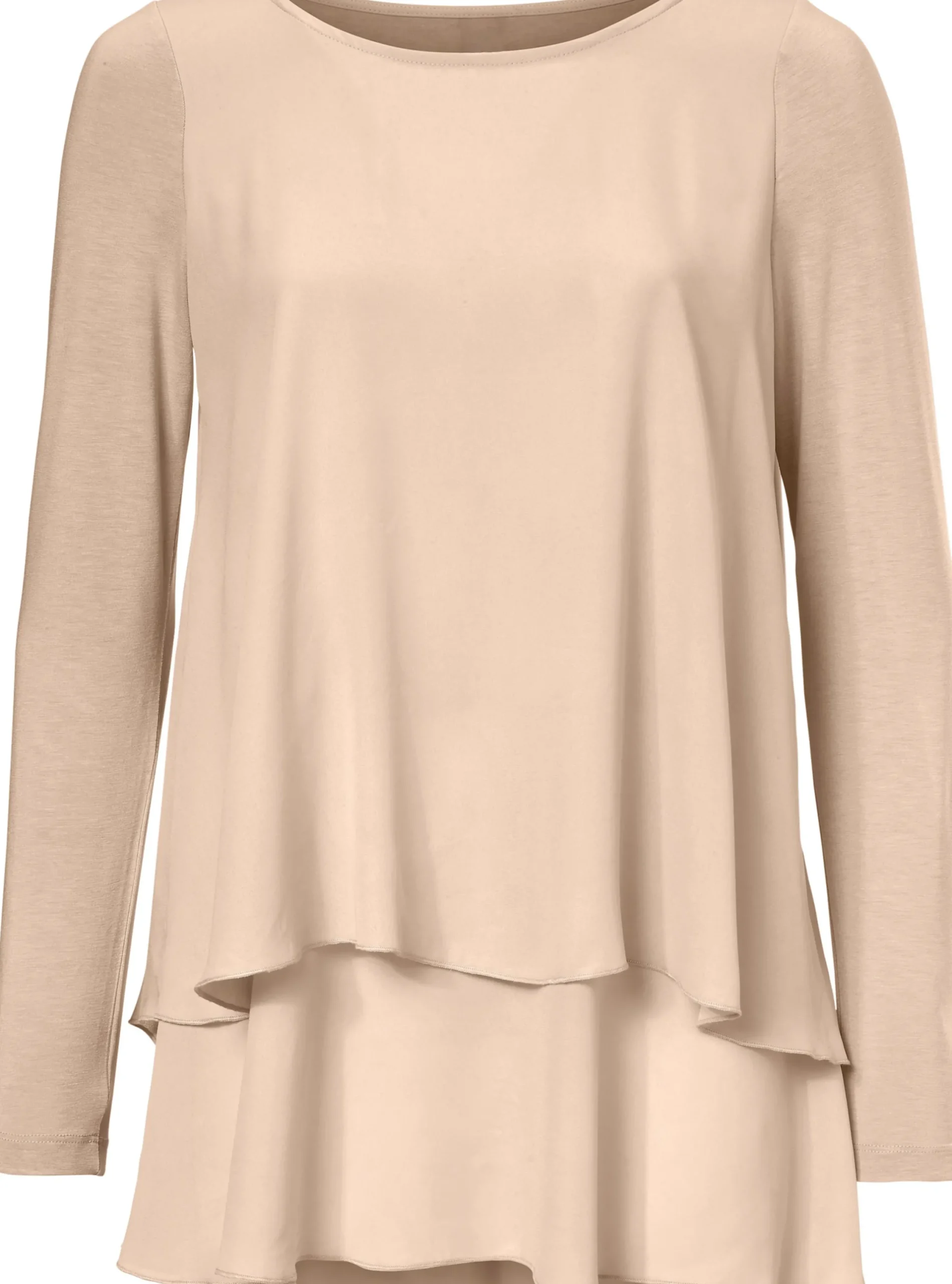 Shirts|heine Langarmshirt in 2-in-1-Optik puder