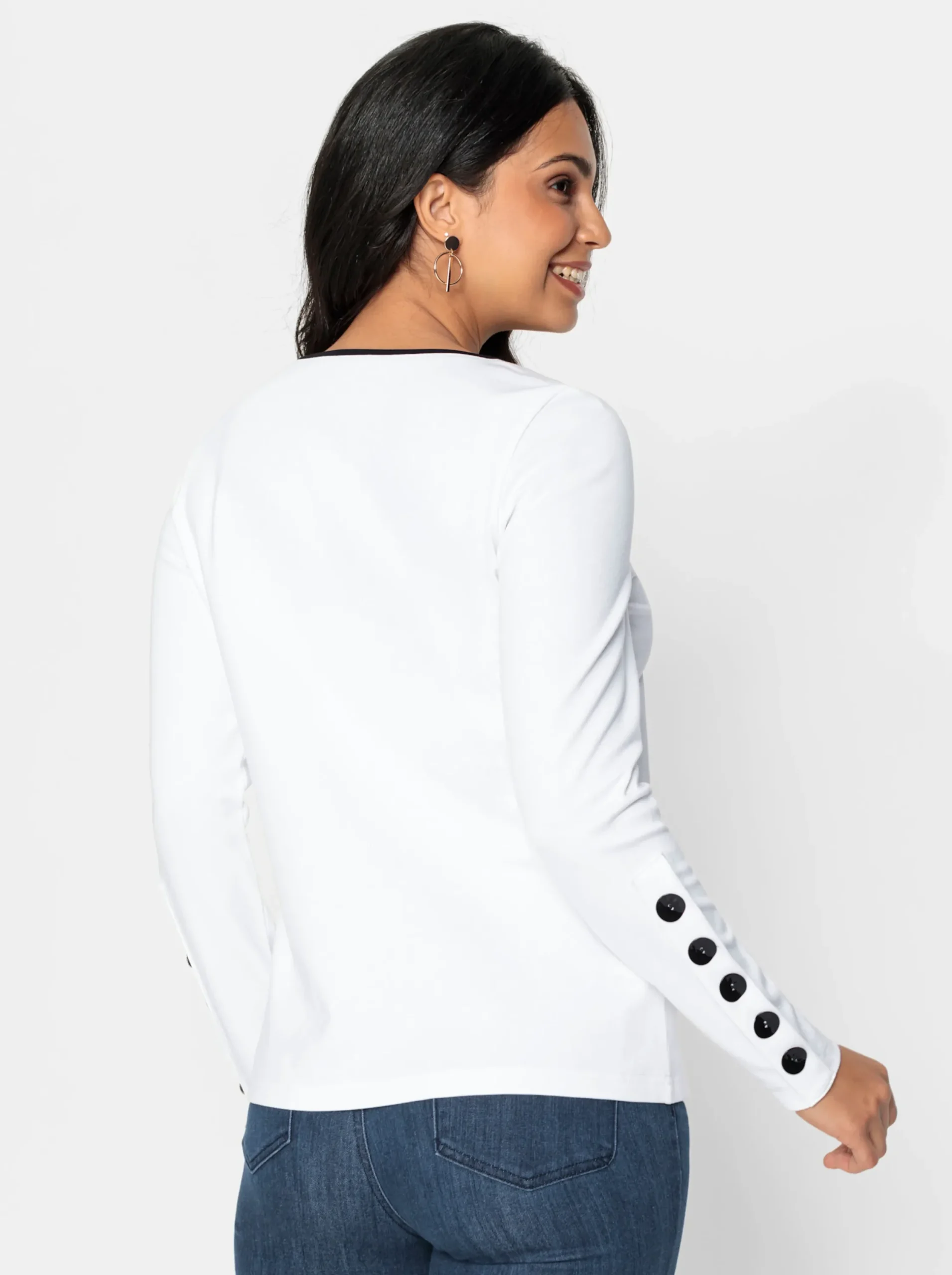 Shirts| Langarmshirt in Interlock-Qualität weiß
