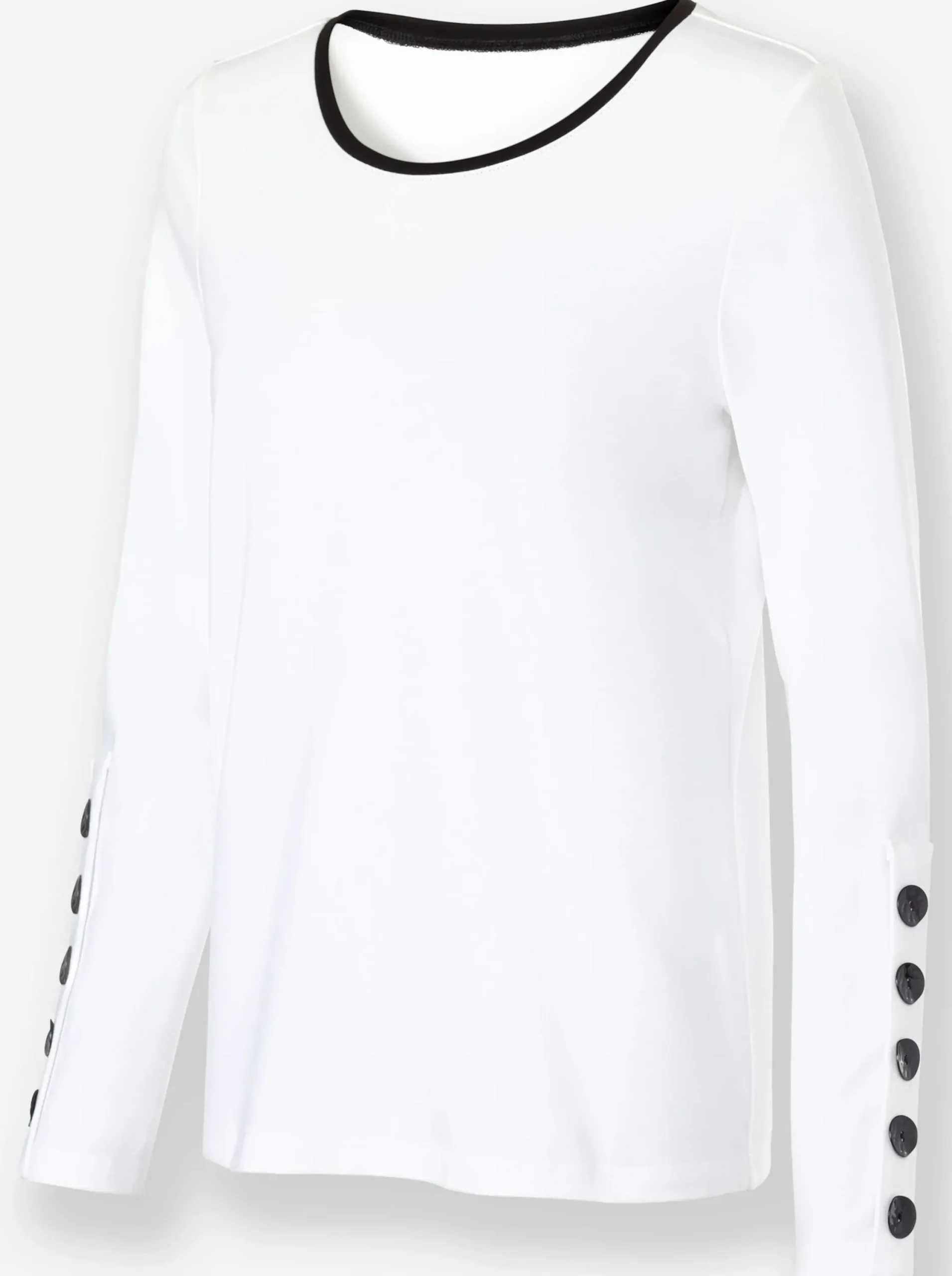 Shirts| Langarmshirt in Interlock-Qualität weiß