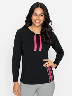 Shirts| Langarmshirt in knitterfreier Qualität schwarz