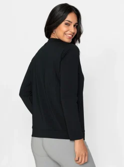 Shirts| Langarmshirt in knitterfreier Qualität schwarz