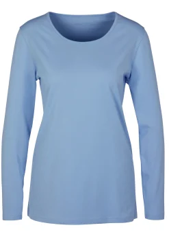 Basics| Langarmshirt in weiter Form hellblau