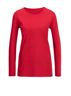 Basics|Shirts| Langarmshirt in weiter Form rot