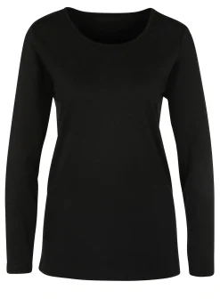 Basics| Langarmshirt in weiter Form schwarz