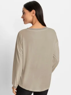 Shirts|heine Langarmshirt mit Metallic-Effekt beige
