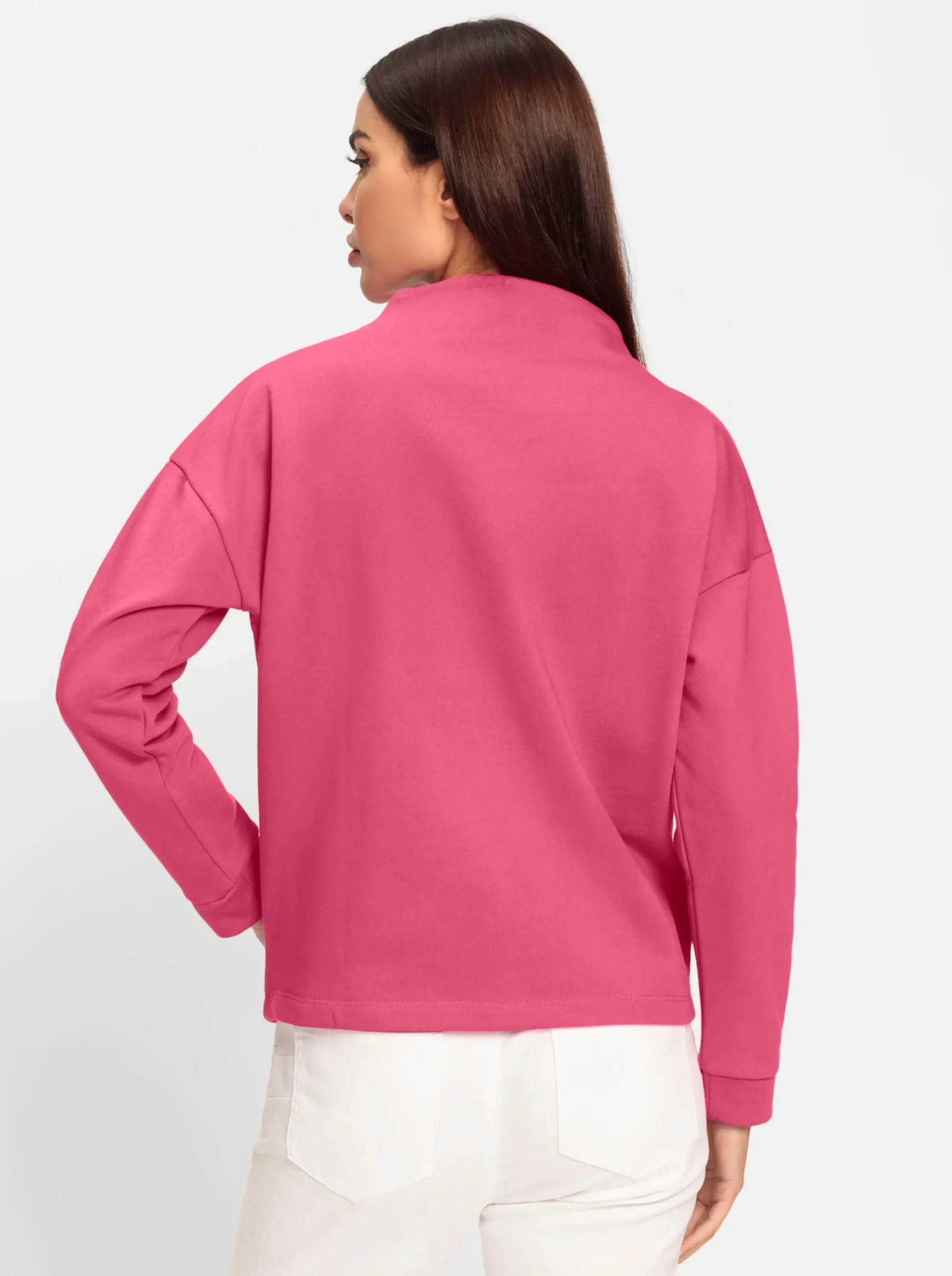 Shirts|heine Langarmshirt mit Stehkragen fuchsia