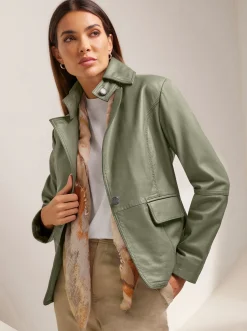 Ledershop|Blazer|heine Lederblazer khaki