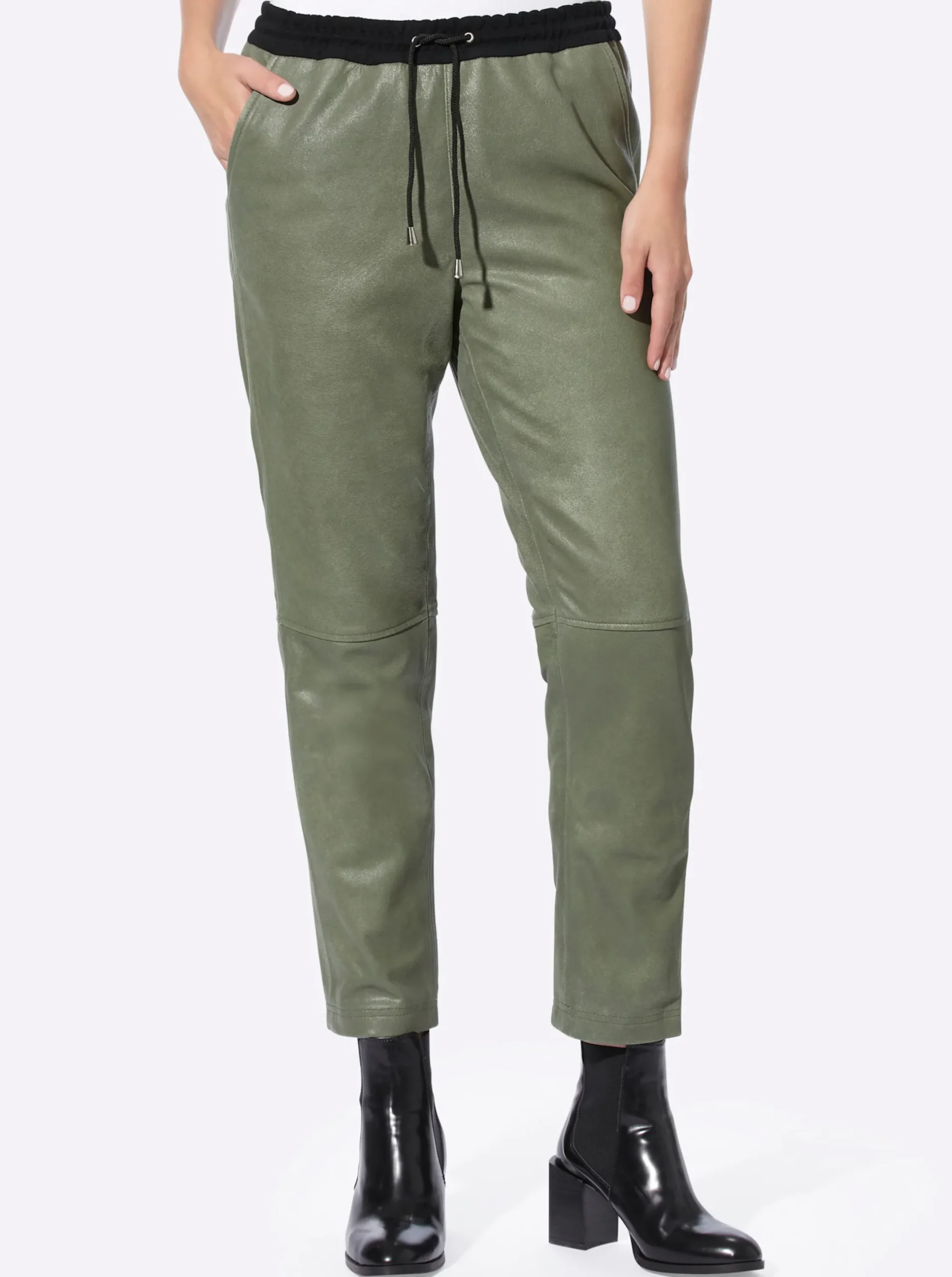 Ledershop|heine Lederhose khaki