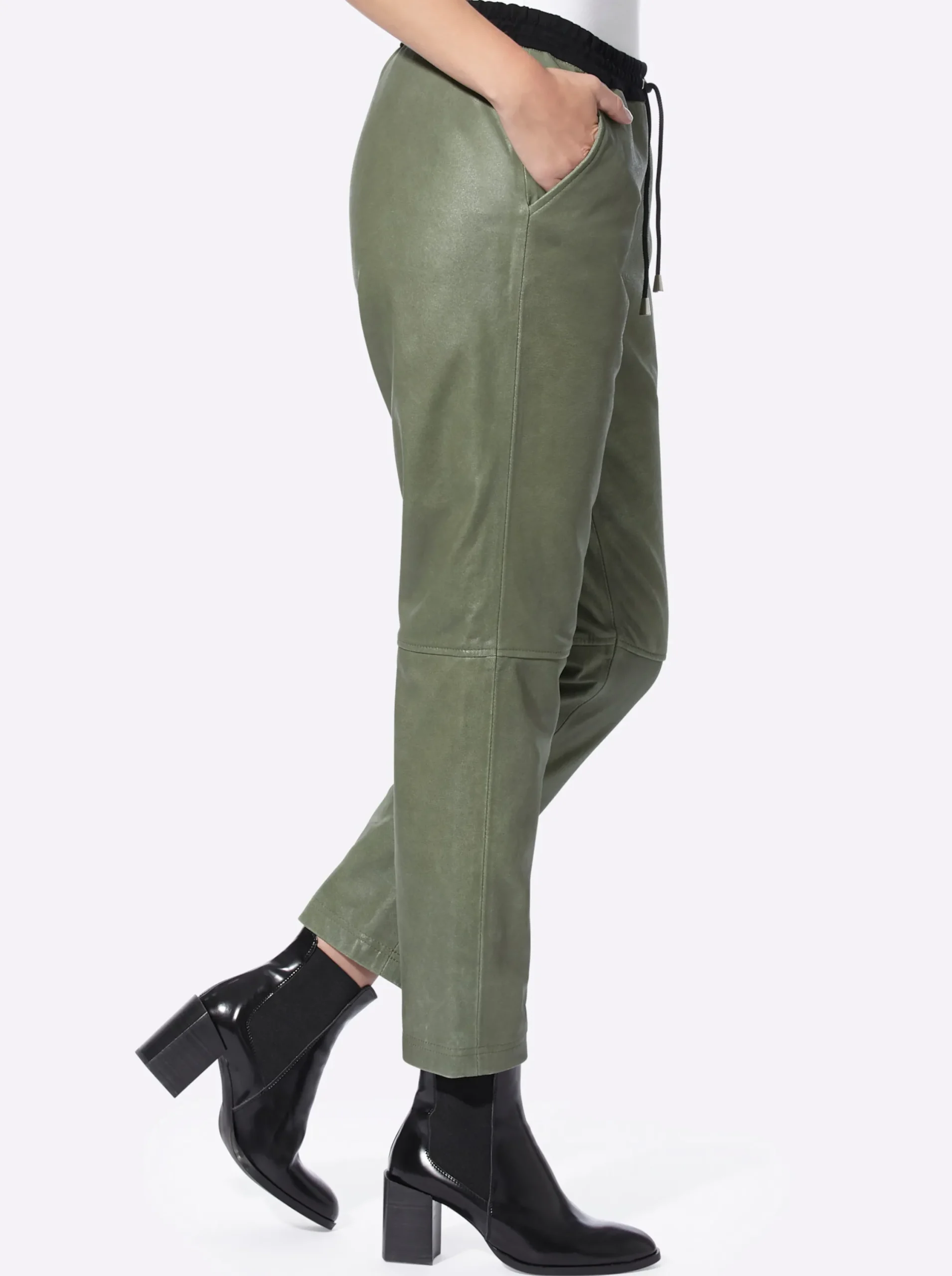 Ledershop|heine Lederhose khaki