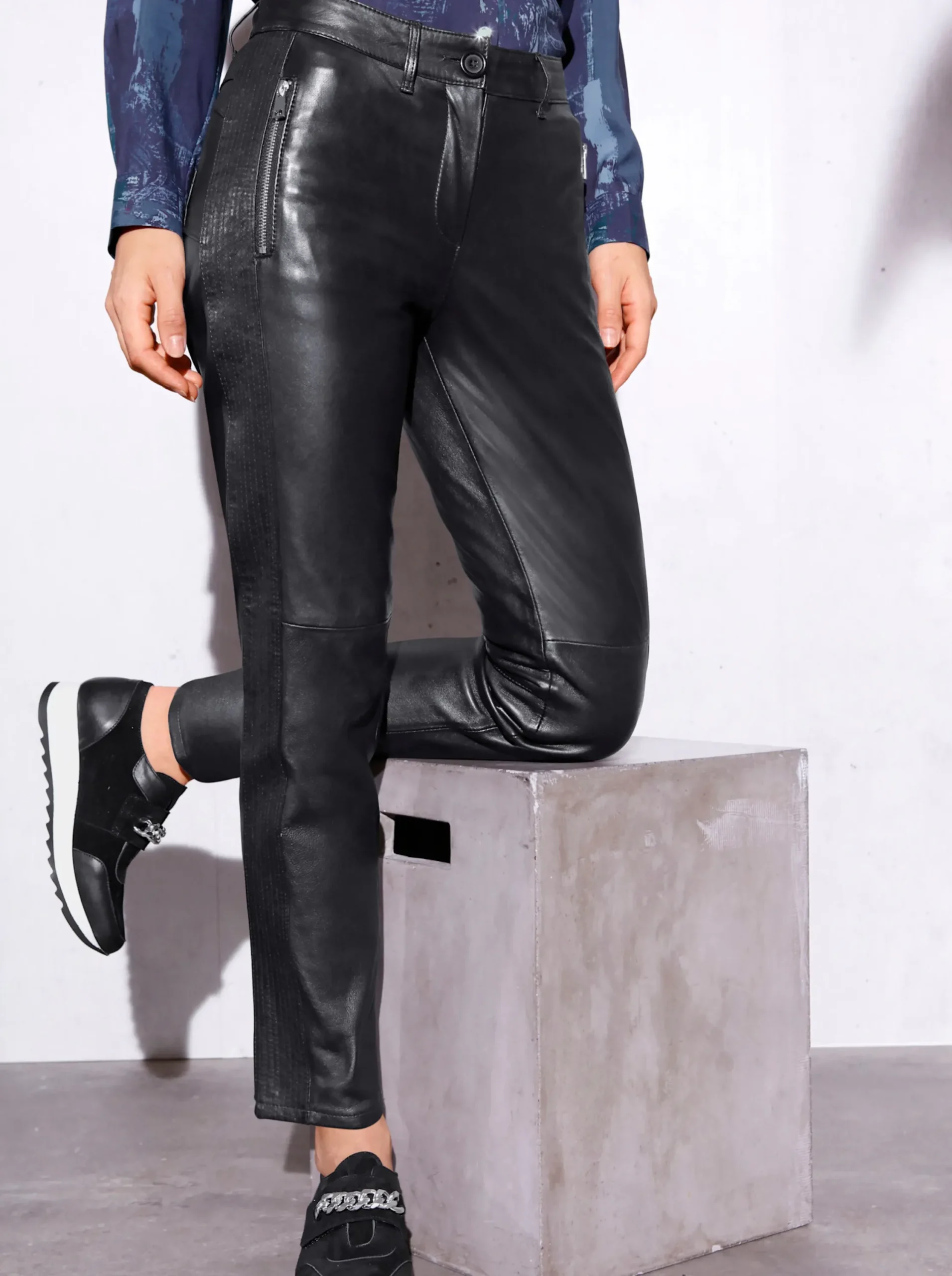 Ledershop|Hosen|Mainpol Lederhose schwarz
