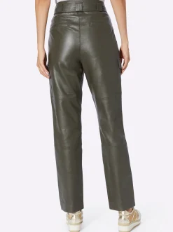 Ledershop|heine Lederhose im Cargo-Style khaki