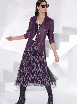 Blazer| Lederimitat-Blazer traube