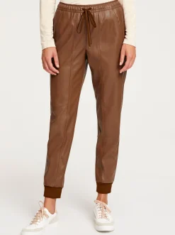Homewear|Lederimitat|heine Lederimitathose braun