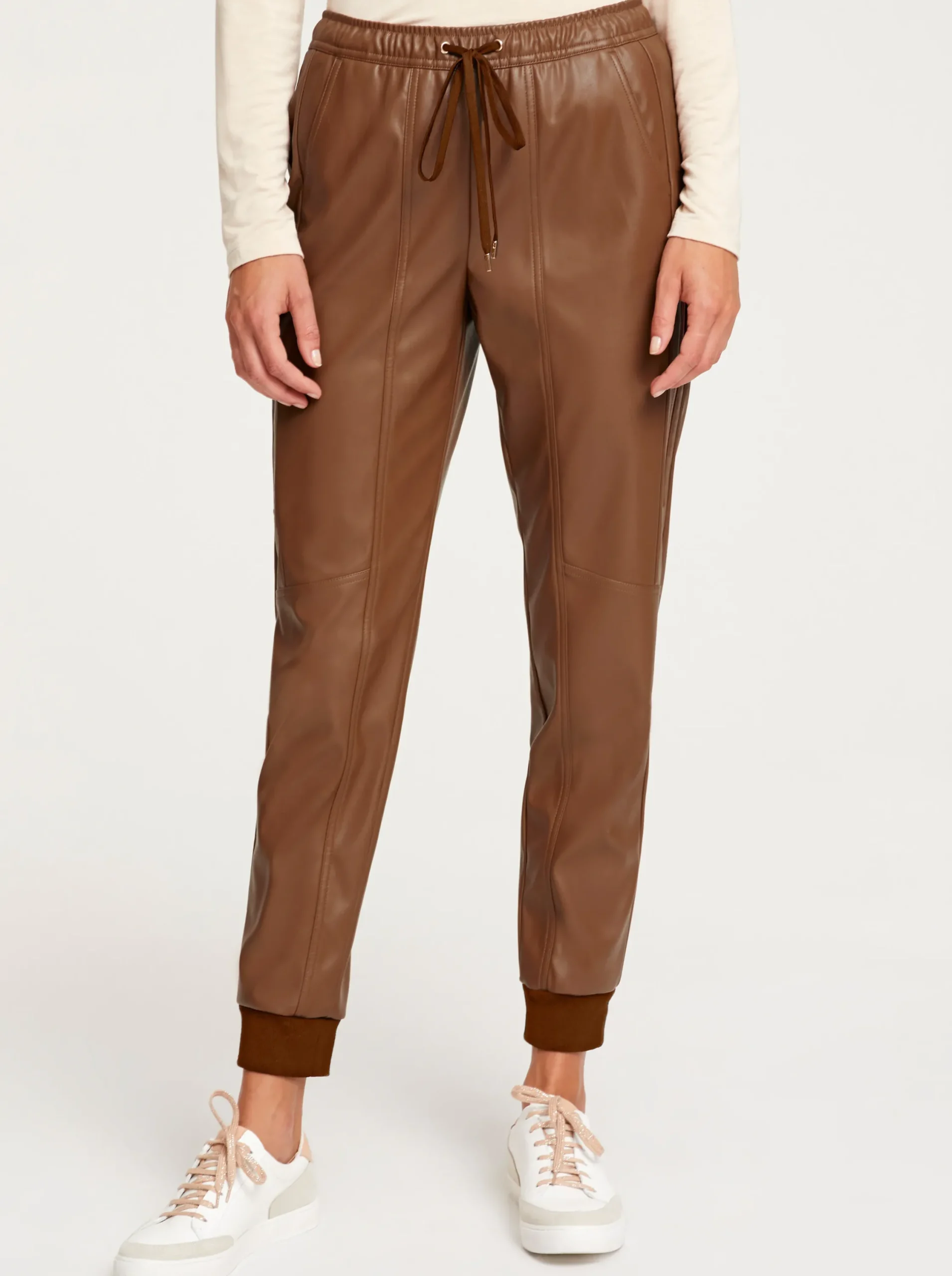 Homewear|Lederimitat|heine Lederimitathose braun