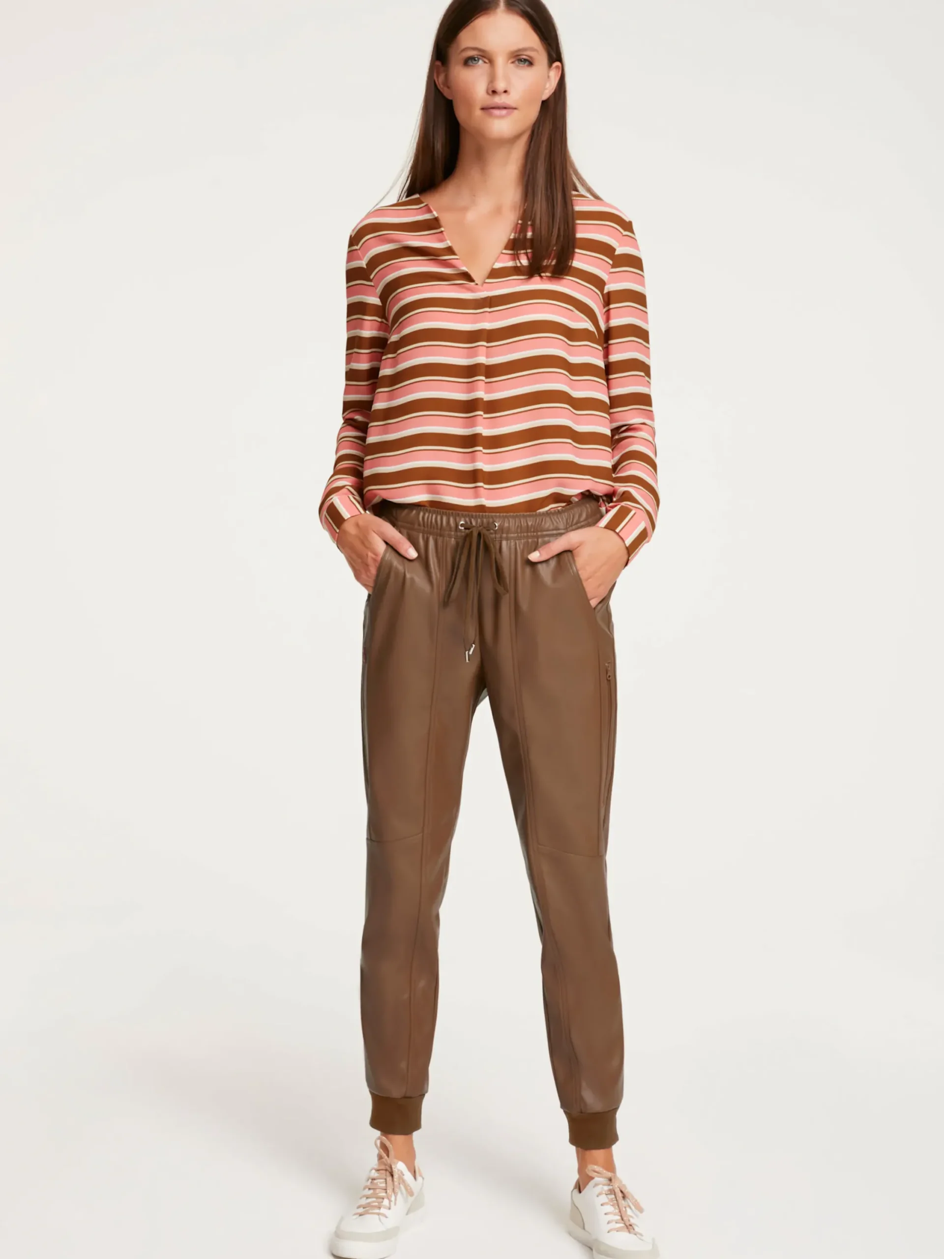 Homewear|Lederimitat|heine Lederimitathose braun