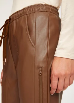 Homewear|Lederimitat|heine Lederimitathose braun