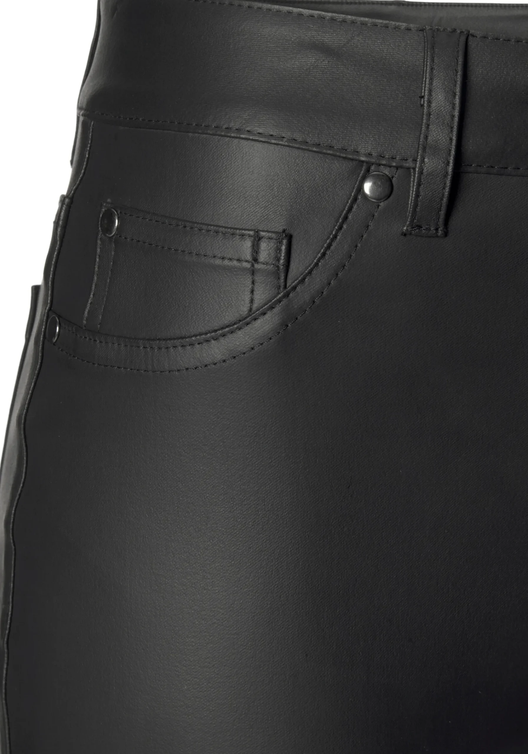 Lederimitat|LASCANA Lederimitathose schwarz