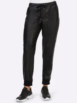 Lederimitat|Hosen|heine Lederimitathose schwarz