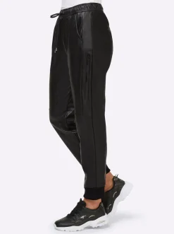 Lederimitat|Hosen|heine Lederimitathose schwarz