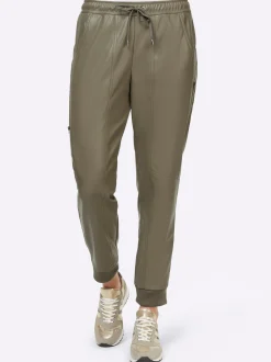 Lederimitat|heine Lederimitathose khaki