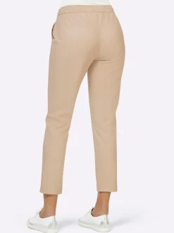 Lederimitat|Hosen| Lederimitathose beige