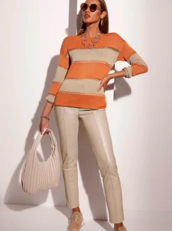 Lederimitat|Hosen| Lederimitathose beige