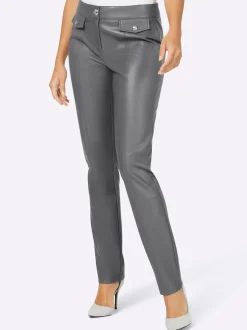 Lederimitat|Hosen| Lederimitathose anthrazit