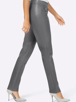 Lederimitat|Hosen| Lederimitathose anthrazit