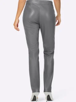 Lederimitat|Hosen| Lederimitathose anthrazit