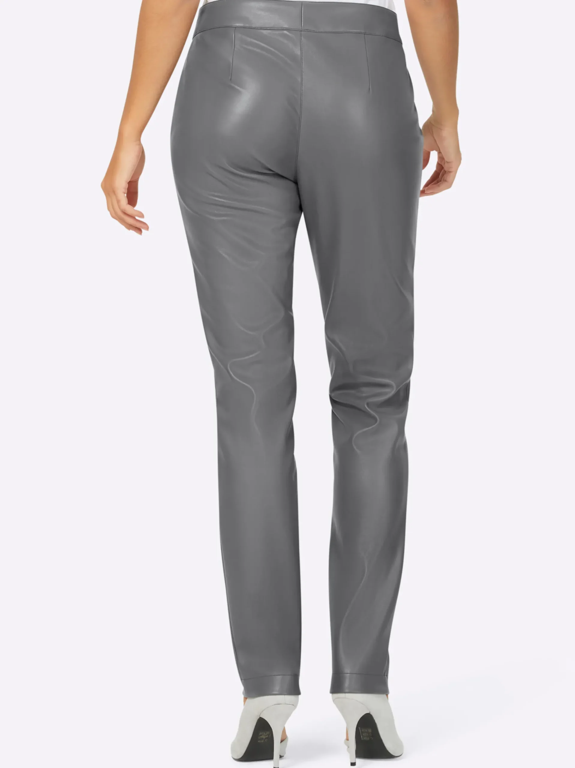 Lederimitat|Hosen| Lederimitathose anthrazit