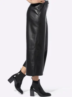Lederimitat|heine Lederimitathose im Culotte-Style schwarz
