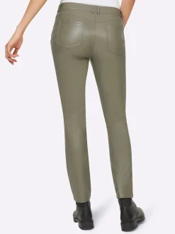 Hosen|heine Lederimitathose im 5-Pocket-Style khaki