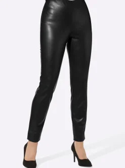 Lederimitat|Hosen| Lederimitathose in schmaler Schnittform schwarz