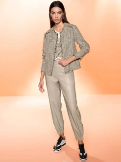Hosen|heine Lederimitathose mit aufgesetzten Taschen sesam