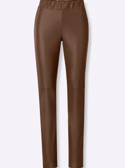 Lederimitat|heine Lederimitat-Leggings braun