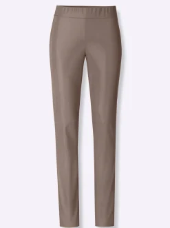Hosen|heine Lederimitat-Leggings taupe