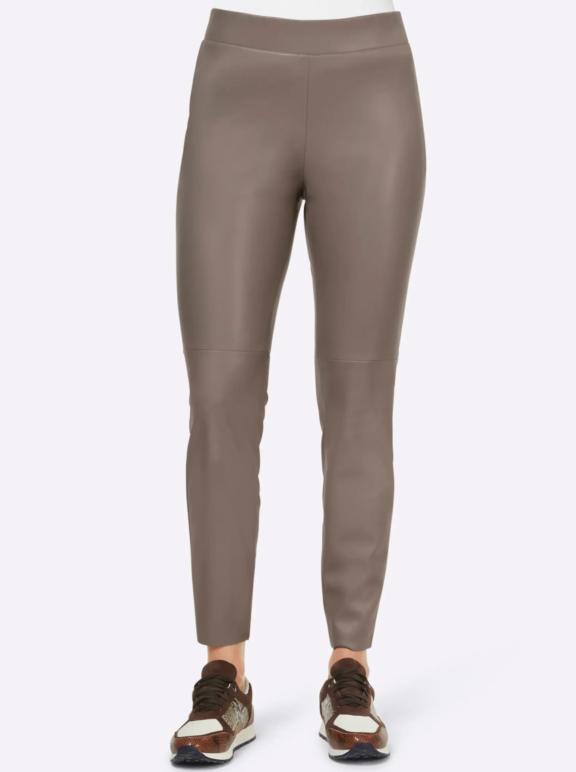 Hosen|heine Lederimitat-Leggings taupe