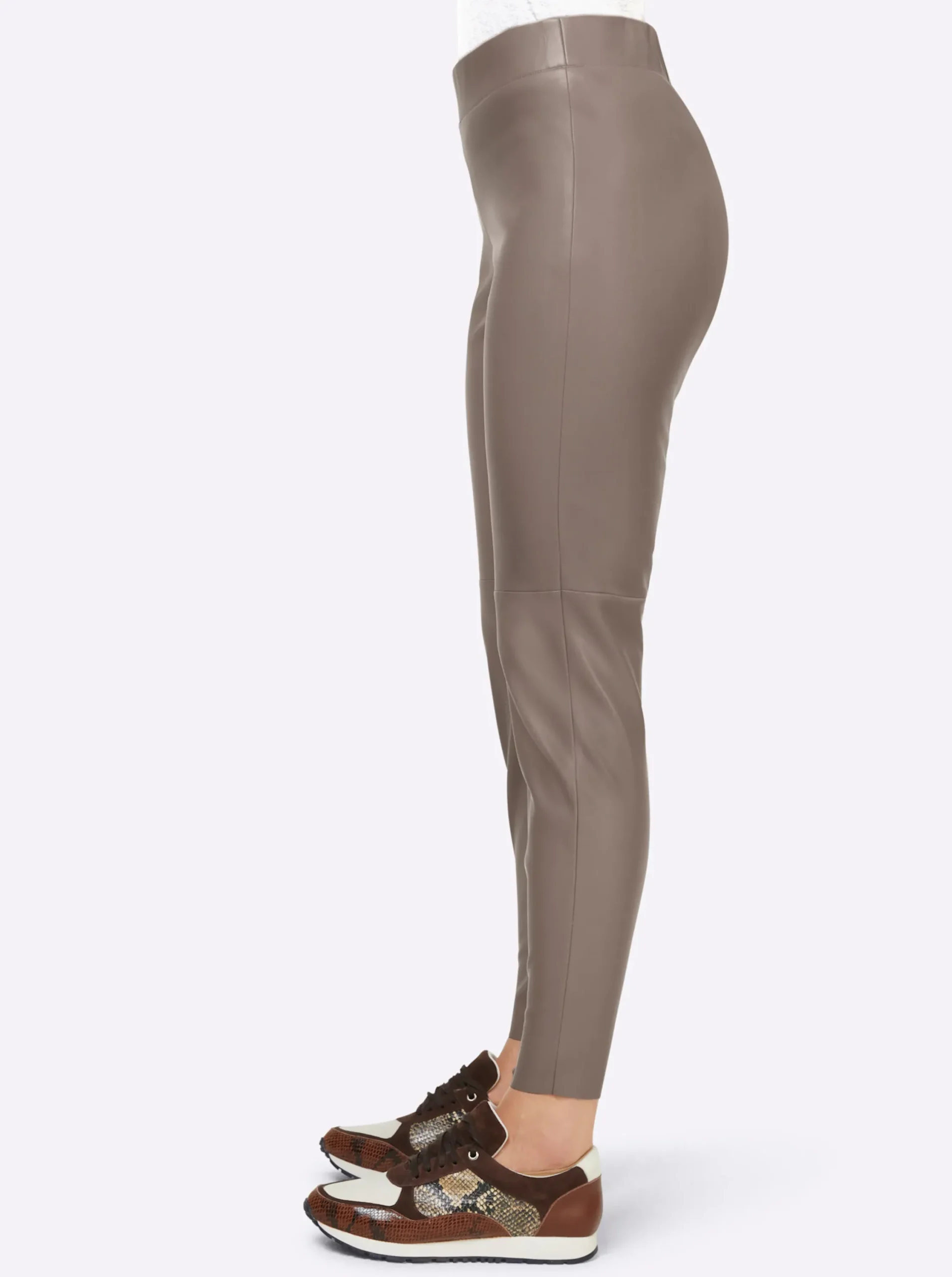 Hosen|heine Lederimitat-Leggings taupe