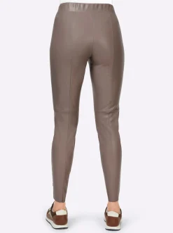 Hosen|heine Lederimitat-Leggings taupe