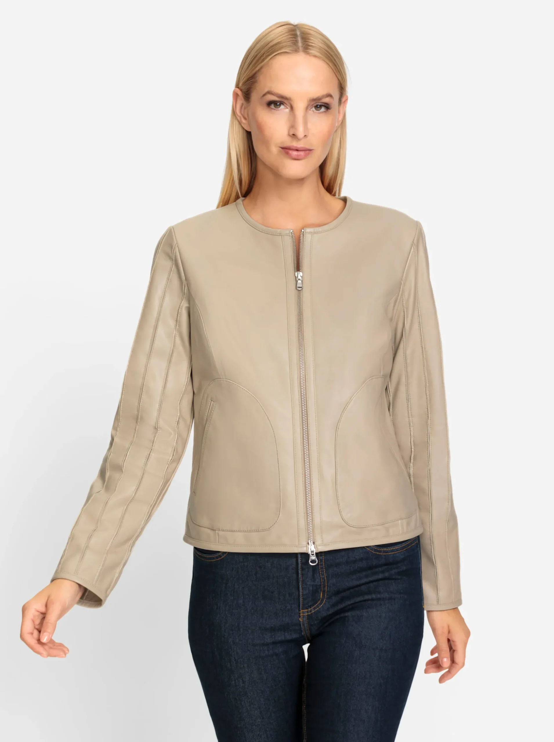 Ledershop|heine Lederjacke sand
