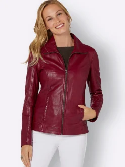 Ledershop|Jacken|Mainpol Lederjacke aus Lammnappa kirsche